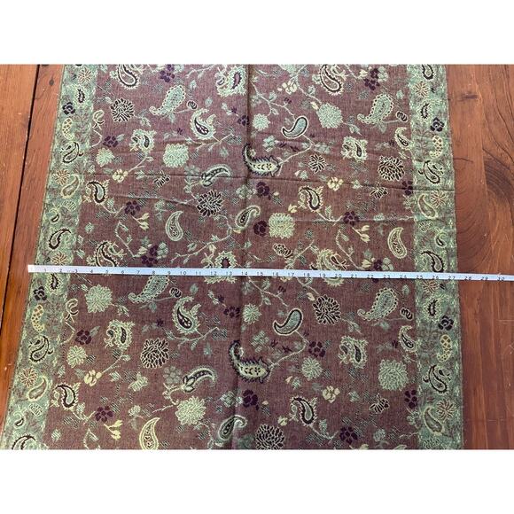 New Pashmina Womens Scarf 55% Pashmina 45% SIlk Green Brown Paisley 73 in long - Picture 5 of 5